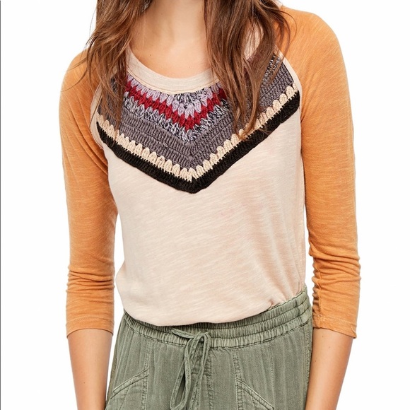 Free People Spring Bound Crochet Tee - Picture 1 of 12